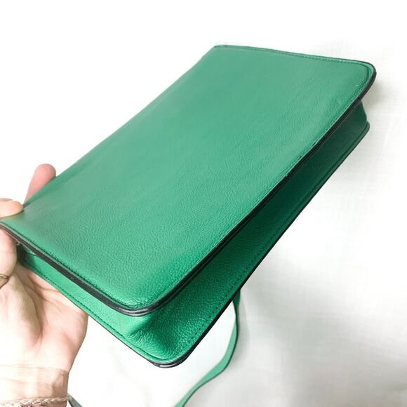 Forever 21 Crossbody Handbag Snap Closure Pebble Finish Dark Green inside Pocket - Picture 7 of 9